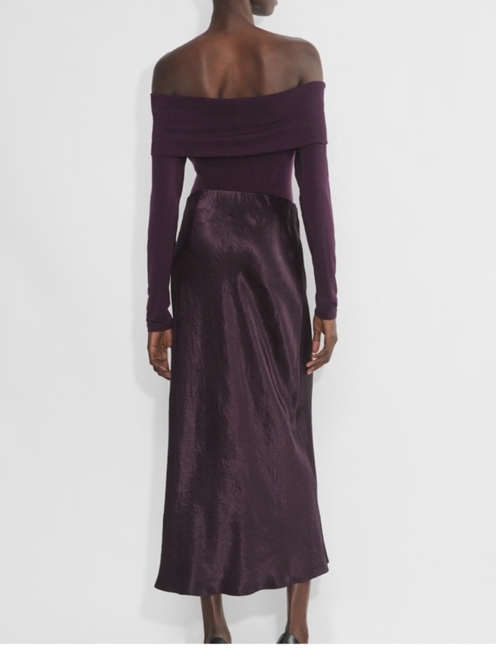 Aritzia Satin Maxi Slip Skirt - noble purple - Picture 2 of 4